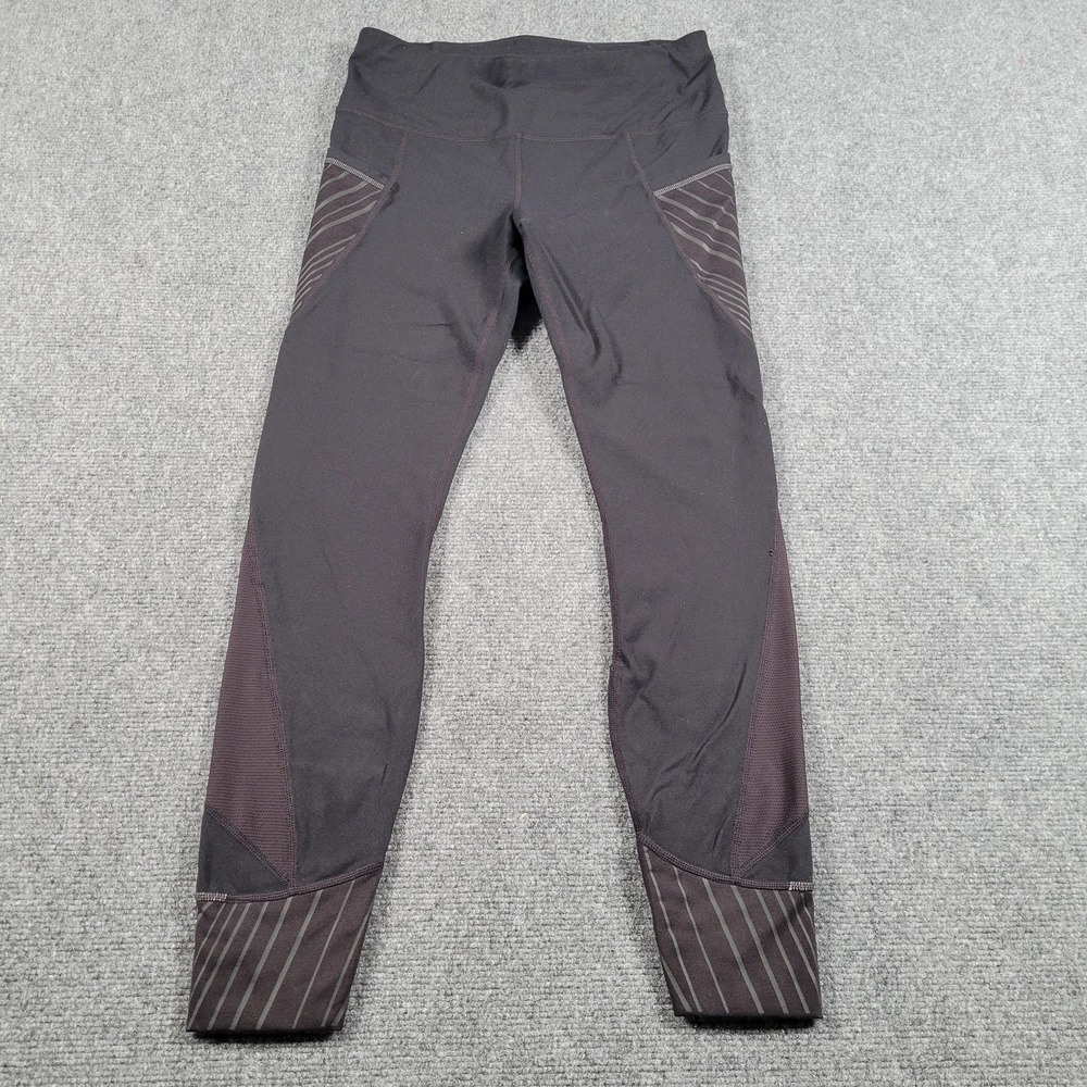 Athleta Leggings Womens Small Black Mesh High Rise Activewear Yoga Running Pants
